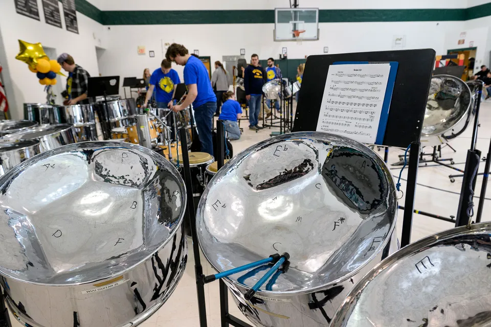 close up of steel drums