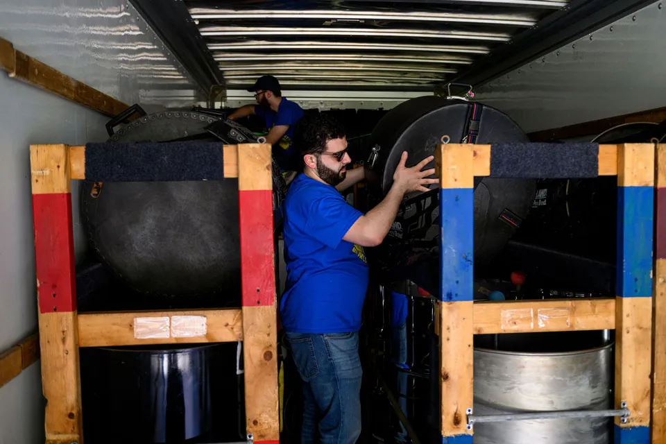 drum storage in the trailer