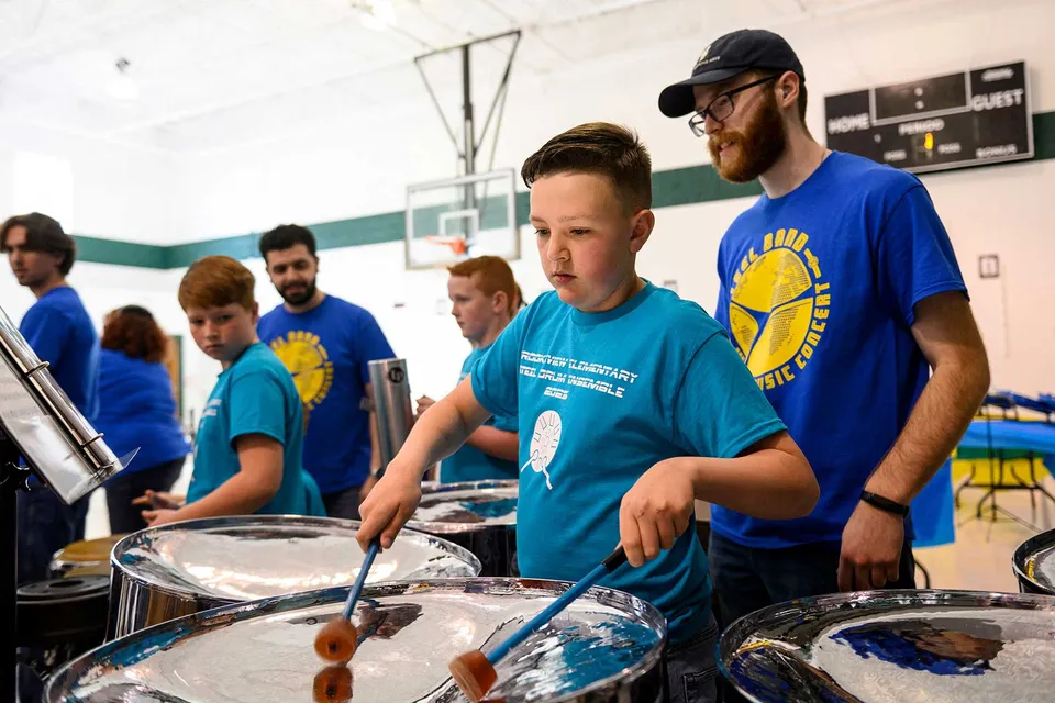 WVU Steel Drum Band visits Boone County